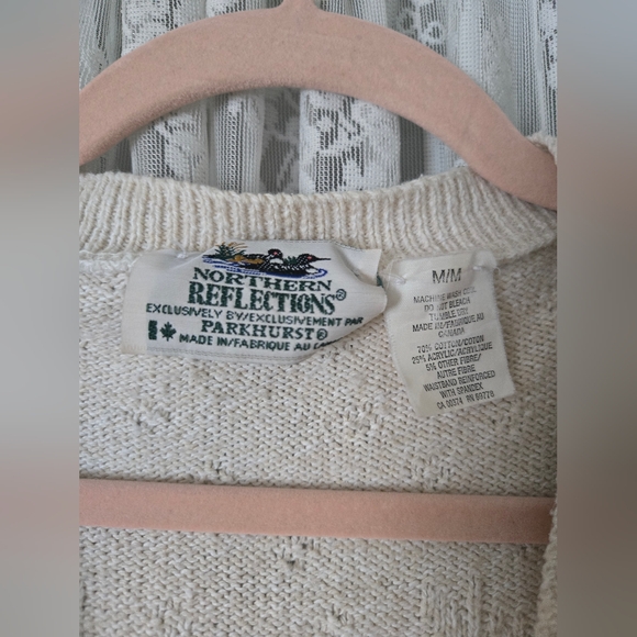 Vintage Northern Reflections Parkhurst Bird Scene Knit Sweater Vest - Picture 7 of 10